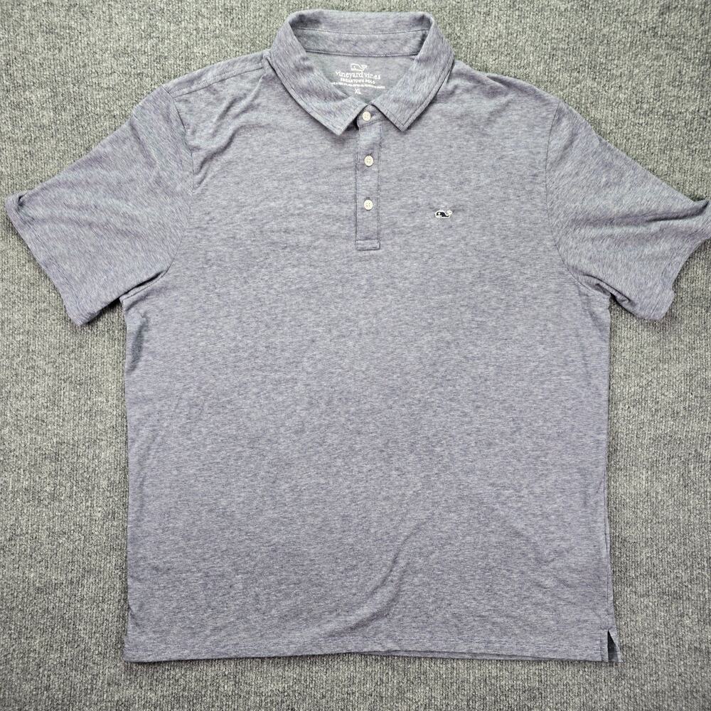 Vineyard Vines Edgartown Polo Shirt Mens XL Gray Performance Pima Cotton Blend